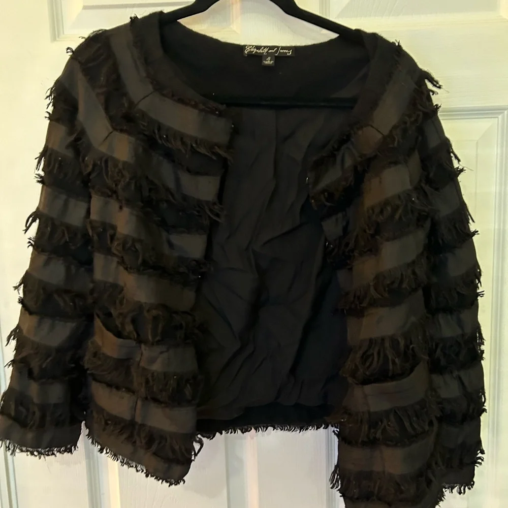 GUC Elizabeth and James Sunday Fringe Wool Silk Jacket Size S - Picture 6 of 9